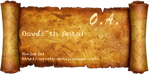 Osváth Antal névjegykártya