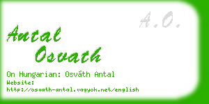 antal osvath business card